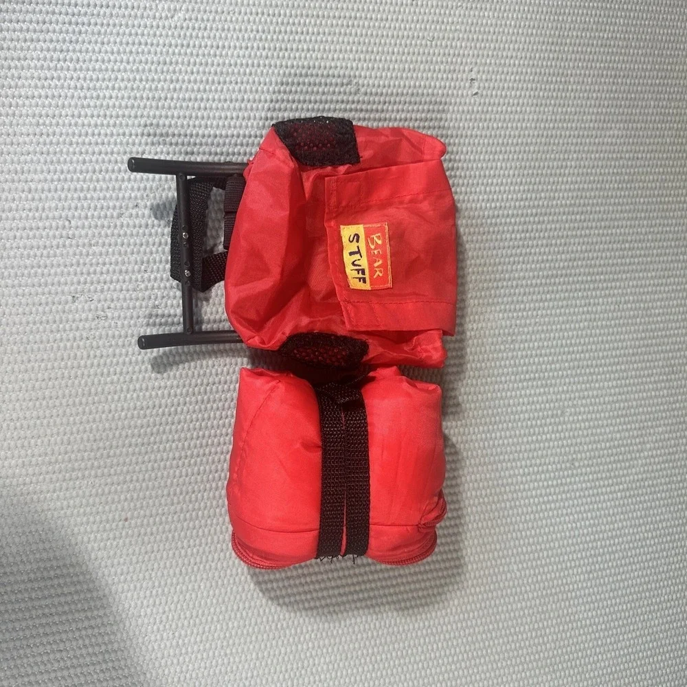 Build A Bear Accessories‎ - Hiking / Camping Backpack with Sleeping Bag Red
